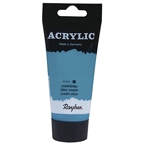 Rayher 38912389 Acrylic, Künstleracrylfarbe, SB-Tube 75ml, coelinblau von Rayher