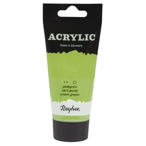 Rayher 38912423 Acrylic, Künstleracrylfarbe, SB-Tube 75ml, gelbgrün von Rayher