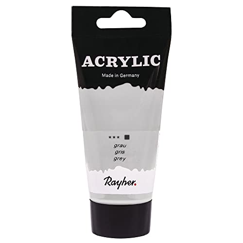 Rayher 38912560 Acrylic, Künstleracrylfarbe, SB-Tube 75ml, grau von Rayher