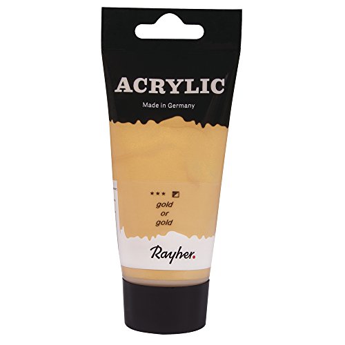 Rayher 38912616 Acrylic, Künstleracrylfarbe, SB-Tube 75ml, gold von Rayher