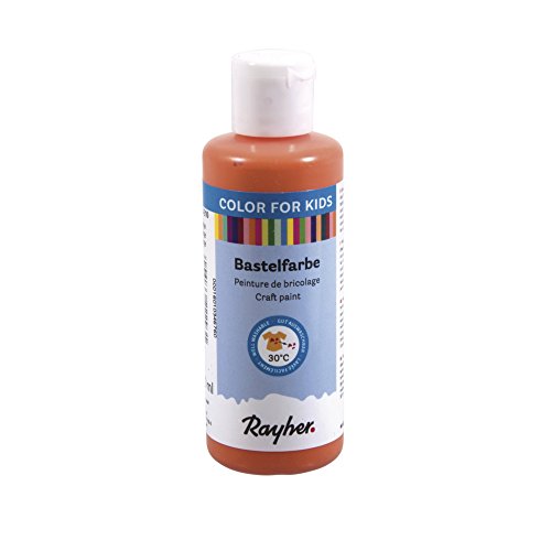 Rayher 38955210 Kinder-Bastelfarbe, Flasche 80ml, orange von Rayher