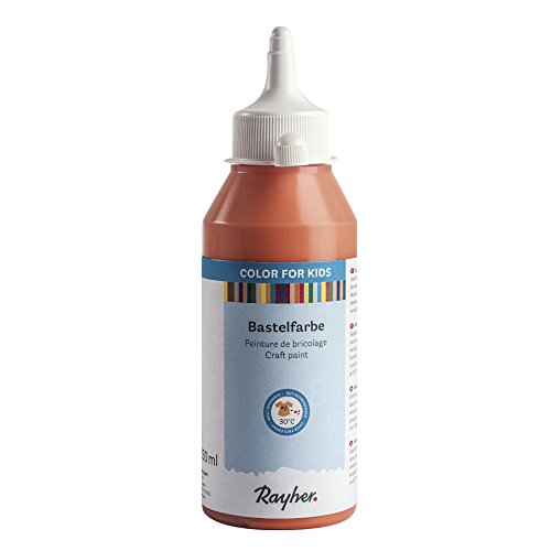 Rayher 38957284 Kinder-Bastelfarbe, Flasche 250ml, kardinalrot von Rayher