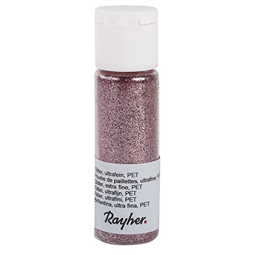 Rayher 39420258 Flitter, ultrafein, PET, Fläschchen 20 ml, rosé von Rayher