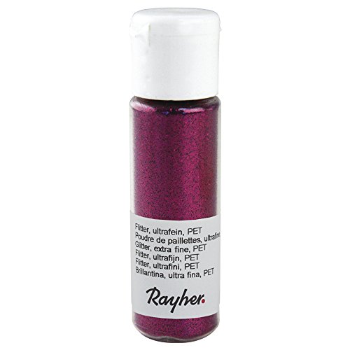 Rayher 39420267 Flitter, ultrafein, PET, Fläschchen 20 ml, hot-pink von Rayher