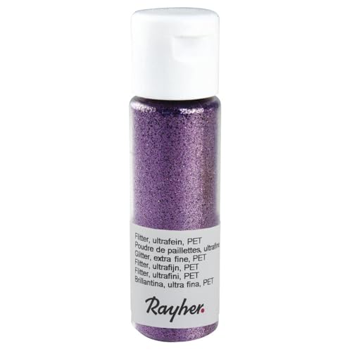 Rayher 39420312 Flitter, ultrafein, PET, Fläschchen 20 ml, lavendel von Rayher