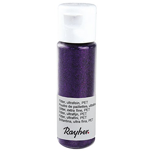 Rayher 39420318 Flitter, ultrafein, PET, Fläschchen 20 ml, purple velv von Rayher