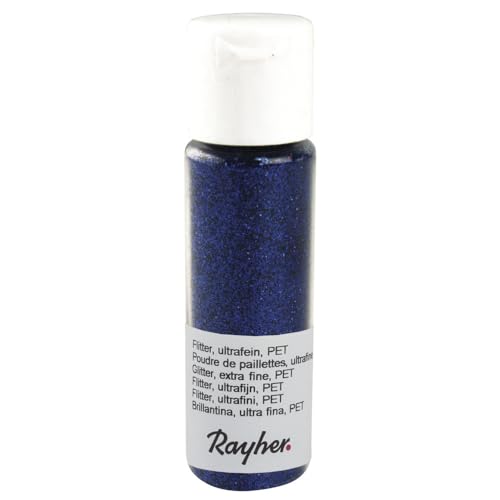 Rayher 39420383 Flitter, ultrafein, PET, Fläschchen 20 ml, saphirblau von Rayher