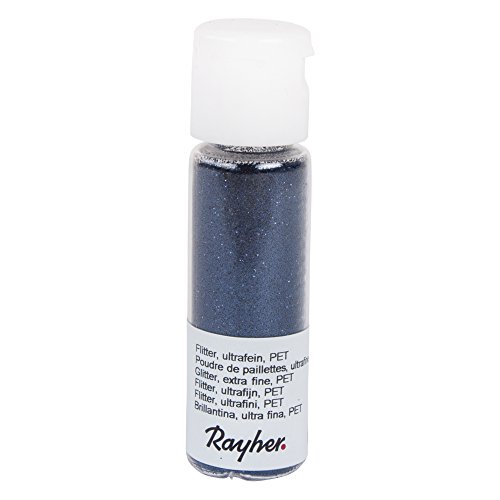 Rayher 39420387 Flitter, ultrafein, PET, Fläschchen 20 ml, nachtblau von Rayher