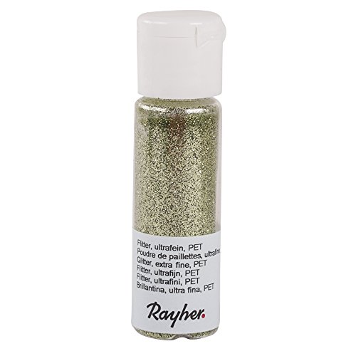 Rayher 39420414 Flitter, ultrafein, PET, Fläschchen 20 ml, lindgrün von Rayher