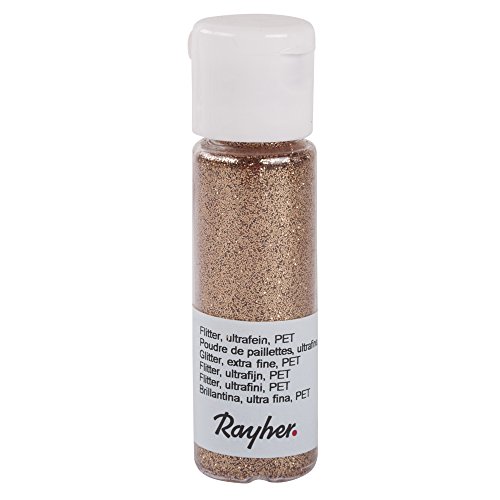 Rayher 39420639 Flitter, ultrafein, PET, Fläschchen 20 ml, kupfergold von Rayher
