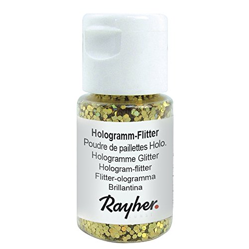 Rayher 39422620 Hologramm-Flitter, 2 mm, PET, Fläschchen 10 ml, brill. von Rayher