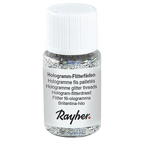 Rayher 39423610 Hologramm-Flitterfäden, 0,3x1,65 mm, PET, Fläschchen 1 Rayher 39423610 Hologramm-Flitterfäden, 0,3x1,65 mm, PET, Fläschchen 1 von Rayher