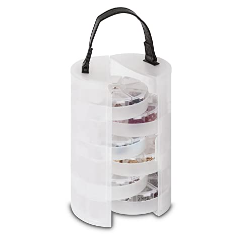 Rayher 39499000 Sortierbox, für Kleinteile, rund, ø 13cm, mit Tragegriff, transparent, für Bügelperlen, Pailletten, Perlen, Schmucksteine, Strass und Glitter, Rondell, Schmuckschatulle, Box Round Rayher 39499000 Sortierbox, für Kleinteile, rund, ø 13cm, mit Tragegriff, transparent, für Bügelperlen, Pailletten, Perlen, Schmucksteine, Strass und Glitter, Rondell, Schmuckschatulle, Box Round von Rayher