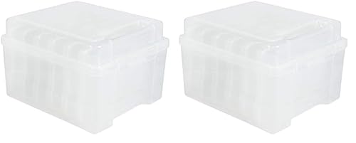 Rayher 39572000 Aufbewahrungsbox mit 6 Innenboxen, transparent, 21 x 18,5 x 14 cm, zum Sortieren und Ordnen (Packung mit 2) von Rayher