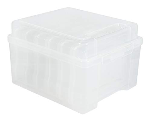 Rayher 39572000 Aufbewahrungsbox mit 6 Innenboxen, transparent, 21 x 18,5 x 14 cm, zum Sortieren und Ordnen von Rayher