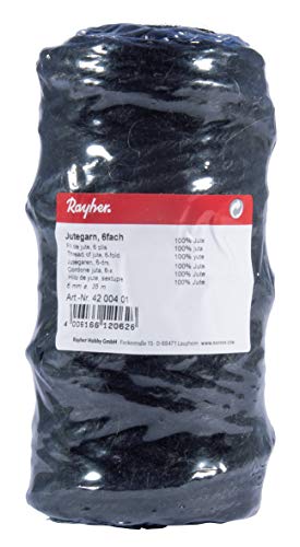 Rayher Hobby Rayher Hobby Rayher 4200401 Jutegarn, 6fach, 6 mm ø, Spule 35 m, Jute-Schnur, Bindegarn, Bindeschnur, Dekokordel, Jutekordel, Farbe schwarz Rayher Hobby Rayher Hobby Rayher 4200401 Jutegarn, 6fach, 6 mm ø, Spule 35 m, Jute-Schnur, Bindegarn, Bindeschnur, Dekokordel, Jutekordel, Farbe schwarz von Rayher