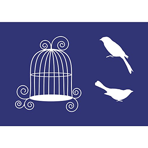 Rayher 45077000, Vogelkäfig, DIN A5, 1 Schablone mit 1 Rakel im SB-Btl. von Rayher