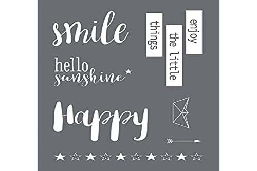 Rayher 45097000 Schablone Smile, Format DIN A4, mit Rakel, Siebdruck-Schablone, Malschablone, selbstklebend, Grau Rayher 45097000 Schablone Smile, Format DIN A4, mit Rakel, Siebdruck-Schablone, Malschablone, selbstklebend, Grau von Rayher
