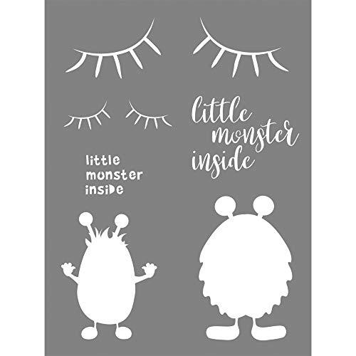 Rayher 45108000 Schablone little Monster, 15,25 x 20,32 cm, lasergeschnittene Polyester Schablone, Malschablone Rayher 45108000 Schablone little Monster, 15,25 x 20,32 cm, lasergeschnittene Polyester Schablone, Malschablone von Rayher