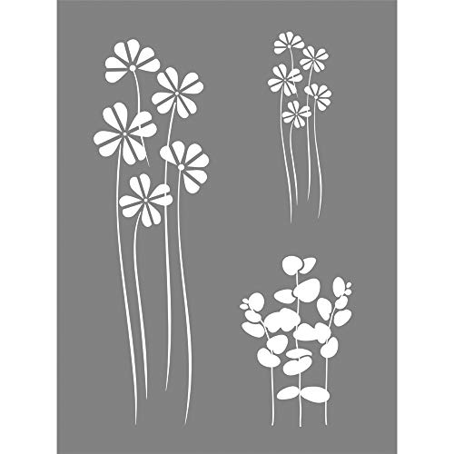 Rayher 45109000 Schablone Flower Mix, 15,25 x 20,32 cm, lasergeschnittene Polyester Schablone, Malschablone Rayher 45109000 Schablone Flower Mix, 15,25 x 20,32 cm, lasergeschnittene Polyester Schablone, Malschablone von Rayher