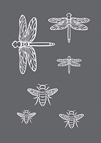 Rayher 45125000 Schablone Insekten, Format DIN A5, mit Rakel, sie bdruck-Schablone, Malschablone, selbstklebend von Rayher