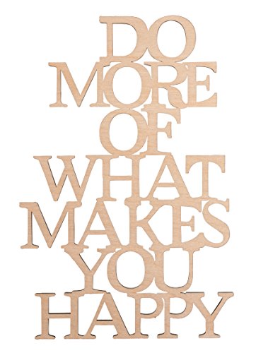 Rayher Hobby Rayher Deko-Holzschrift "Do more of what makes you happy", 12,8x19,7cm, FSC 100%, Braun, 46314000 von Rayher