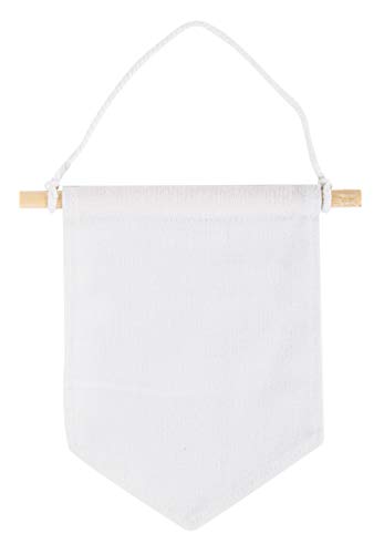 Rayher Hobby Rayher 46370102 Stoffwimpel, zum Hängen, Textilwimpel zum Bemalen mit Stoffmalfarbe, 3 Stück, naturweiß, 14x15 cm, Klein von Rayher