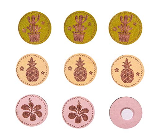 Rayher 46396000 Holz-Streuteile Tropical, 3cm Ø, m.Klebepunkt, SB-Btl 9 Stück Rayher 46396000 Holz-Streuteile Tropical, 3cm Ø, m.Klebepunkt, SB-Btl 9 Stück von Rayher