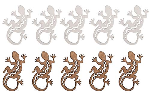 Rayher 46398000 Holz-Streuteile Salamander, 4x3cm, weiß/natur, SB-Btl 10 Stück von Rayher