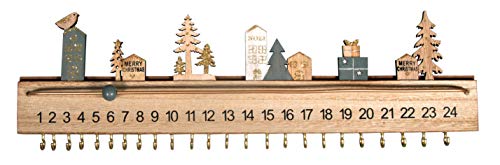 Rayher 46556000 Adventskalender Holz, Holzleiste, 40 x 3,5 x 12 cm, 2 montierte Wandaufhänger, 24 goldene Haken zum Aufhängen von Päckchen Rayher 46556000 Adventskalender Holz, Holzleiste, 40 x 3,5 x 12 cm, 2 montierte Wandaufhänger, 24 goldene Haken zum Aufhängen von Päckchen von Rayher