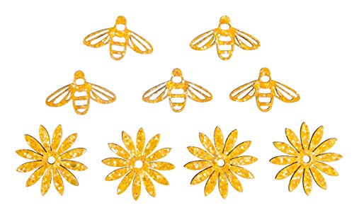 Rayher 46591166 Holz-Streuteile Bienen und Blüten, honiggelb, 3 cm, Btl. 9 Stück, mit Klebepunkt, Holzstreuteile, Tischstreuer, Tischdeko, Tischschmuck Rayher 46591166 Holz-Streuteile Bienen und Blüten, honiggelb, 3 cm, Btl. 9 Stück, mit Klebepunkt, Holzstreuteile, Tischstreuer, Tischdeko, Tischschmuck von Rayher