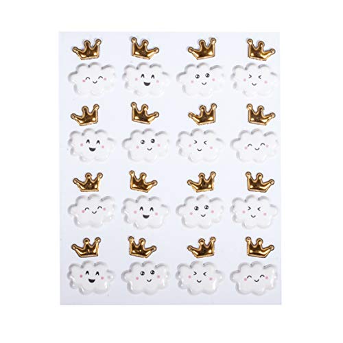 Rayher 50109000 Happy Clouds Puffy Sticker, 3D Wolken Aufkleber mit Gesicht für Kartengestaltung und Scrapbooking, 32 Stück von Rayher