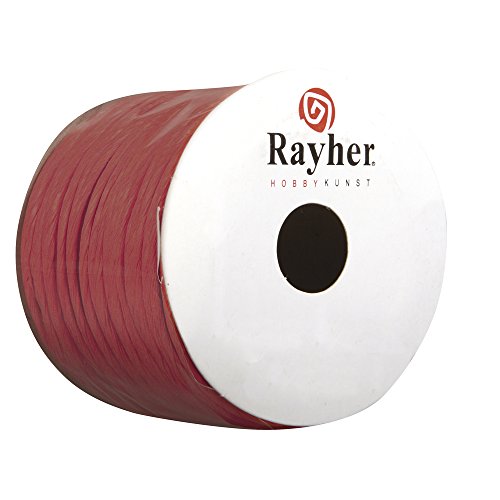Rayher 5116018 Papierkordel mit Draht, 2 mm, Rolle 25 m, rot von Rayher