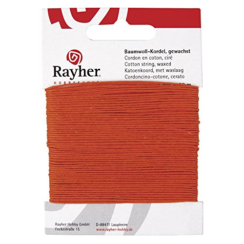 Rayher 5169134 Baumwollkordel, gewachst, 1mm, SB-Karte 20 m, orange Rayher 5169134 Baumwollkordel, gewachst, 1mm, SB-Karte 20 m, orange von Rayher