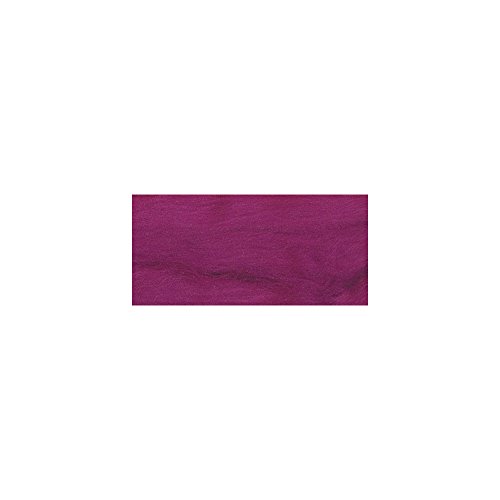 Rayher 5360038 Reine Schurwolle, Filzwolle, Kammzug, Beutel 50 g, rotlila, Märchenwolle von Rayher