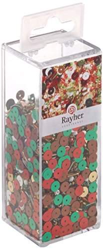Rayher Hobby Rayher 53813000 Pailletten-/Glasperlenmix, 90 g und 50 m Draht 0,3 mm ø, Bastelperlen, Rocailles, Pailletten, Glasstifte, Fädeldraht von Rayher
