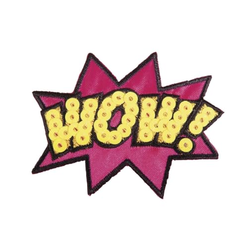 Rayher 53908000 Patch Wow!, 6,5x5,2cm, Zum Aufbügeln, SB-Btl. 1Stück von Rayher