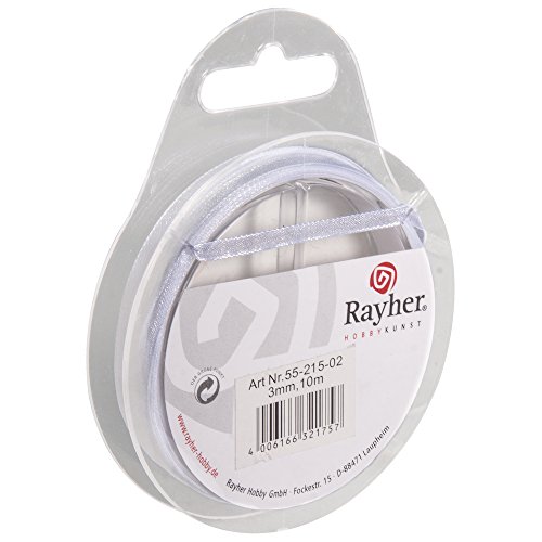 Rayher 5521502 Organzaband, 3mm, SB-Rolle 10m, weiÃŸ von Rayher