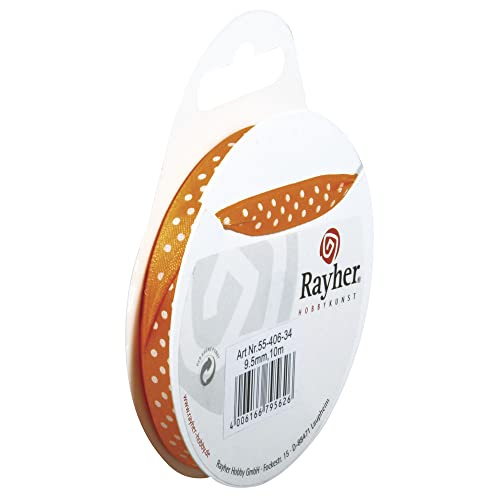 Rayher 5540634 Satinband mit Punkten, 9,5mm, SB-Rolle 10m, orange Rayher 5540634 Satinband mit Punkten, 9,5mm, SB-Rolle 10m, orange von Rayher