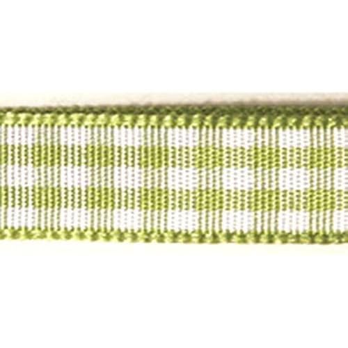 Rayher 5540785 Karoband, maigrün, 6.3 mm, Rolle 10 m, Bauernkaro, Vichy Karoband, Vichy Bauernkaro, Geschenkband, ohne Draht von Rayher