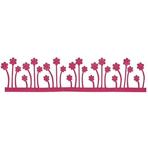 Rayher 55547267 Dekoband: Blumenwiese, selbstklebend, 4cm, Rolle 2m, hot-pink von Rayher