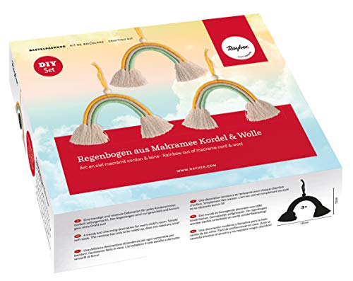 Rayher 55947999 Bastelpackung Makramee Regenbögen, Material für 3 Regenbögen aus Kordel und Wolle, Größe je ca. 13 cm, Regenbogen Dekoration Rayher 55947999 Bastelpackung Makramee Regenbögen, Material für 3 Regenbögen aus Kordel und Wolle, Größe je ca. 13 cm, Regenbogen Dekoration von Rayher