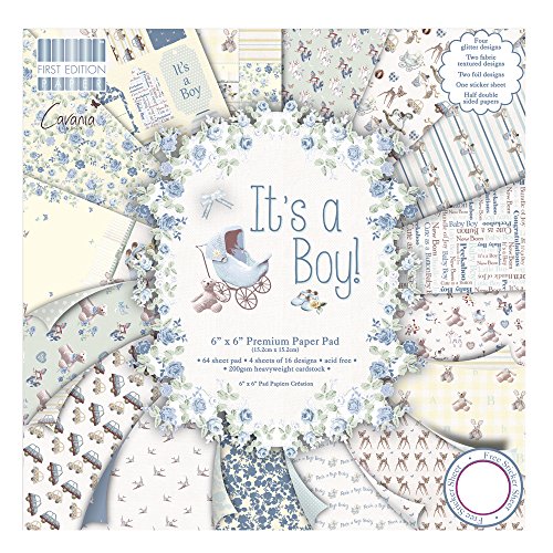 Rayher 59101000 Scrap-Block It's a Boy, 15,2x15,2cm, 200 g/m2, SB-Btl 64Bogen Rayher 59101000 Scrap-Block It's a Boy, 15,2x15,2cm, 200 g/m2, SB-Btl 64Bogen von Rayher