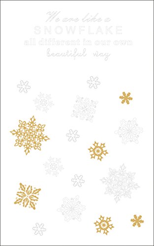 Rayher 60957000 Abziehmotive Snowflake, weiß/gold, hauchdünn, 2 Bögen 10 x 16 cm, Tattoo, Aufkleber, Abziehbild, Wasserschiebebild, für glatte Oberflächen, Glas, Kunststoff, Keramik, Metall, Spiegel von Rayher