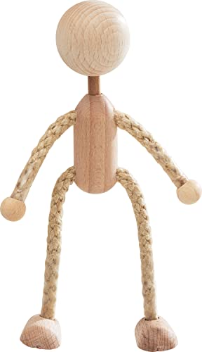 Rayher Püppchen, Holz/Sisal, 14 cm, bewegliches Püppchen zum Basteln, Holzfigur zum Bemalen, mit beweglichen Sisalgliedern, 6129800 von Rayher