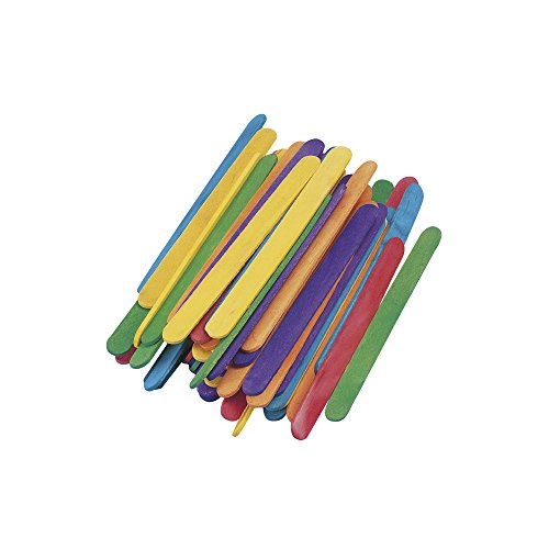 Rayher Mini-Bastelhölzer, 55 mm x 5 mm, 300 Stück, bunt gemischt, Holzspatel zum Basteln, Holzstiele farbig, 6135349 von Rayher