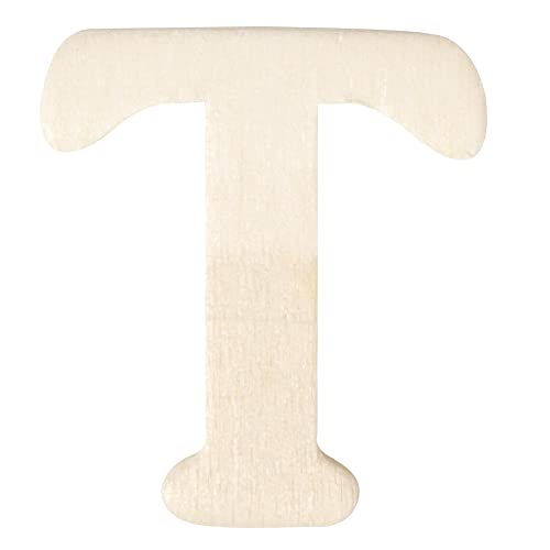 Rayher 6161900 Holz-Buchstaben, 4 cm, T von Rayher