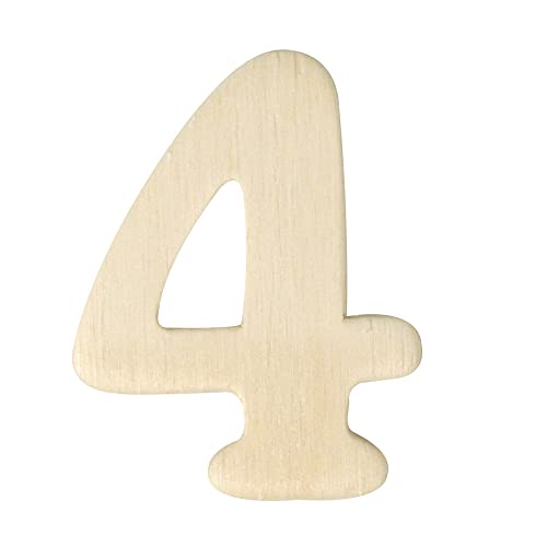 Rayher 6162900 Holz-Zahlen, 4 cm, 4 von Rayher