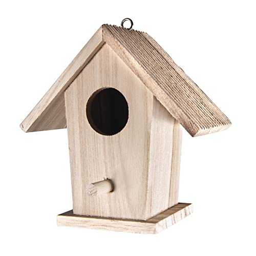 RAYHER HOBBY Rayher Vogelhaus Mini, Holz, FSC zertifiziert, 12 x 7,5 x13 cm, Mini-Vogelhaus zum Dekorieren, mit Öse zum Aufhängen, Deko Vogelhaus, Holzdekoration zum Bemalen und Verzieren, 62290000 von Rayher