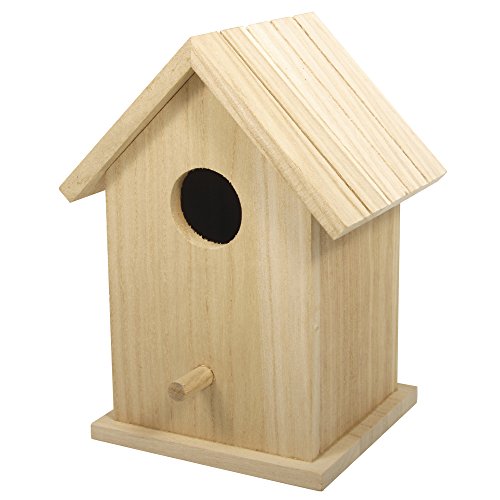 Rayher Hobby Rayher 62291000 Holz Vogelhaus Box, FSC zertifiziert, 12,5 x 10 x17 cm, zweiteilig, Vogelhaus zum Aufstellen, abnehmbares Dach von Rayher